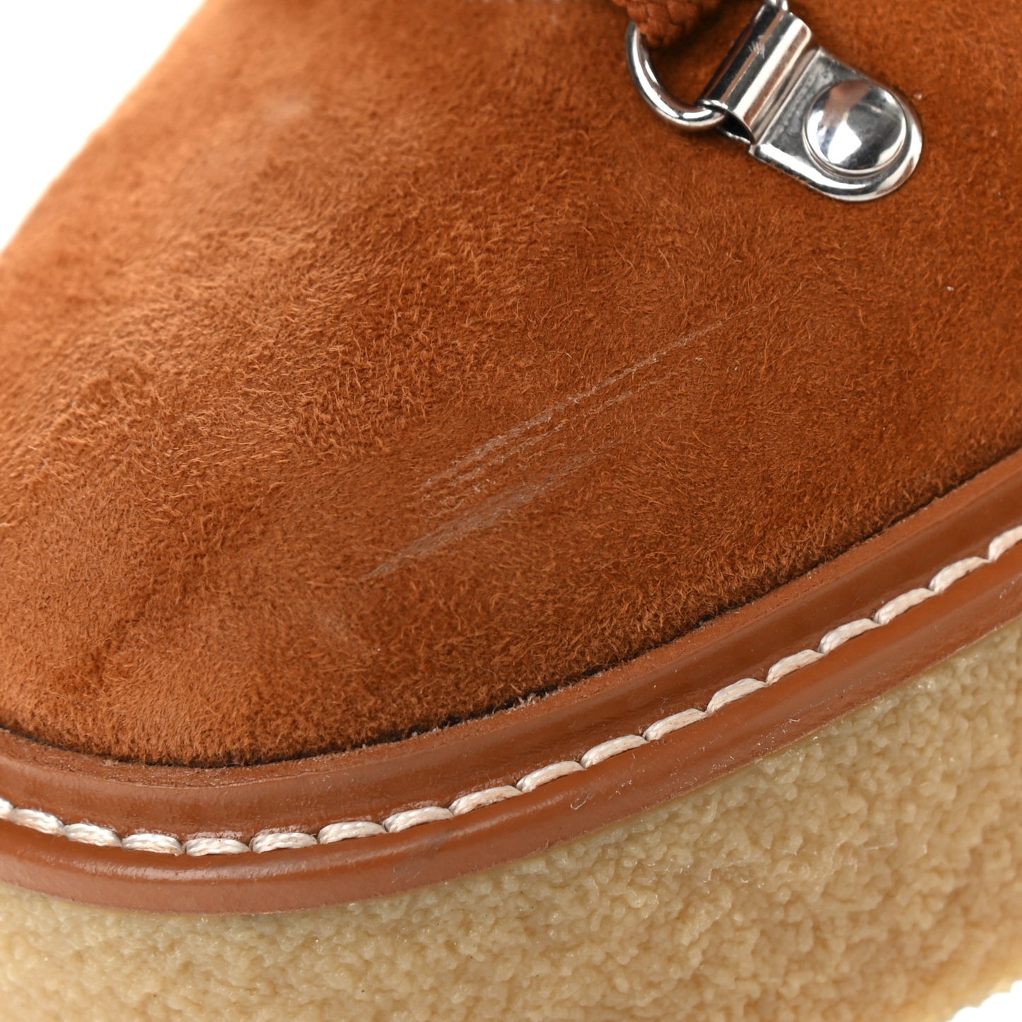 Suede Shearling Womens Discovery Ankle Boots 39.5 Camel Ecru