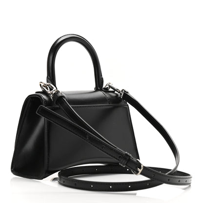 Balenciaga Box Calfskin Graffiti Logo Hourglass Top Handle Bag XS Black Silver 3 of 10