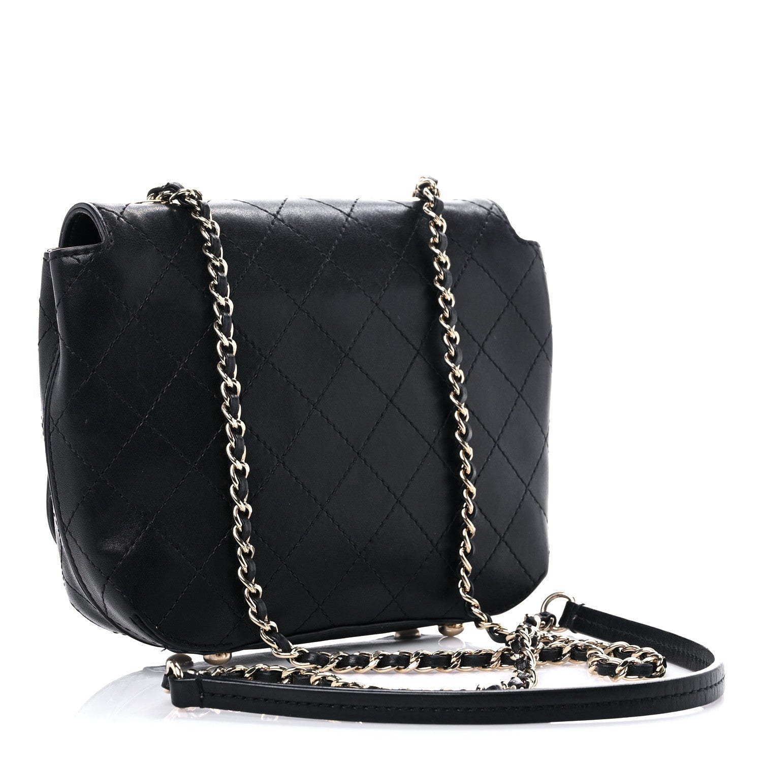 Chanel Calfskin Stitched Small Covered CC Flap Bag Black 3 of 16