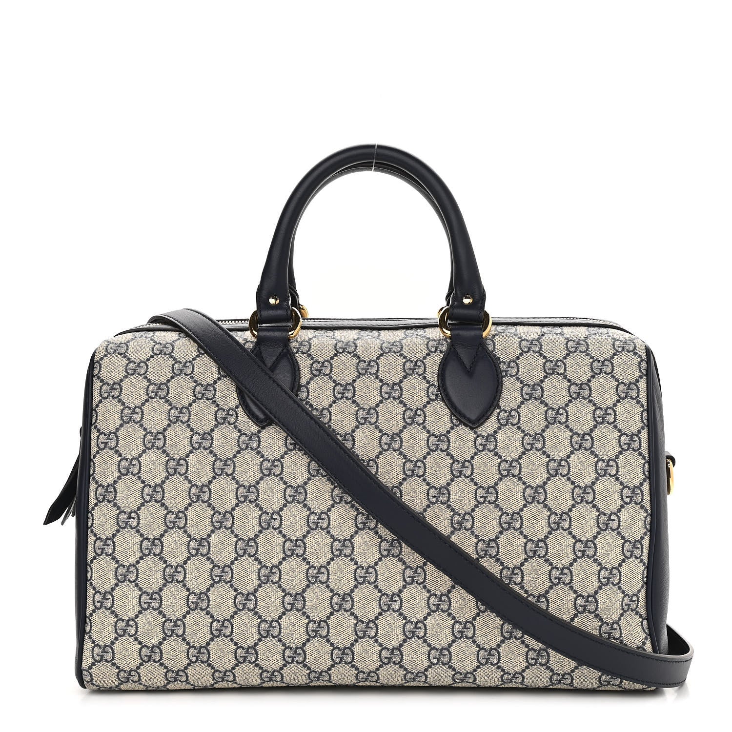 Gucci GG Supreme Monogram Medium Boston Beige Blue 1 of 11
