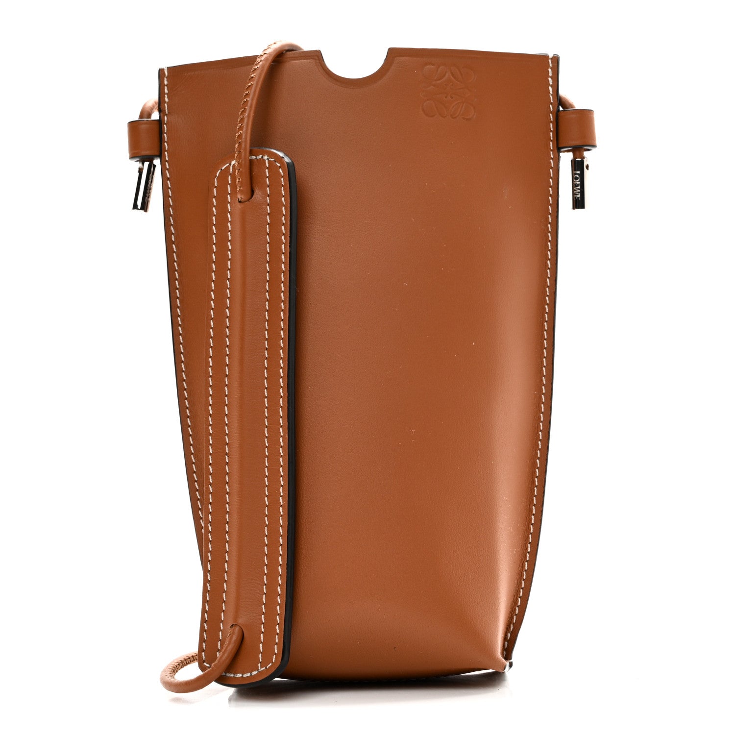 Loewe Smooth Calfskin Anagram Phone Pouch Tan 1 of 7