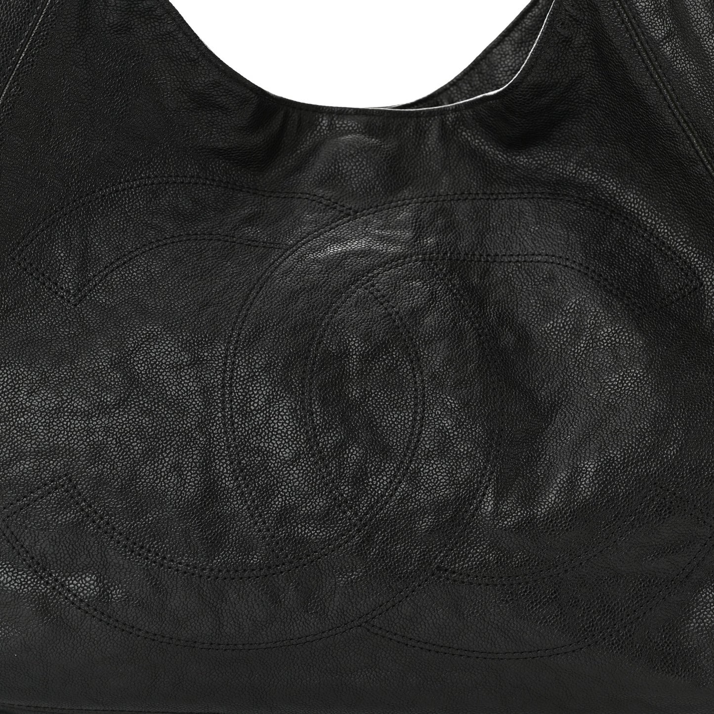 Distressed Caviar XL Coco Cabas Black
