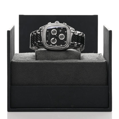 David Yurman Stainless Steel Rubber Diamond Bezel 35mm Thoroughbred Chronograph Quartz Watch Black 5 of 5