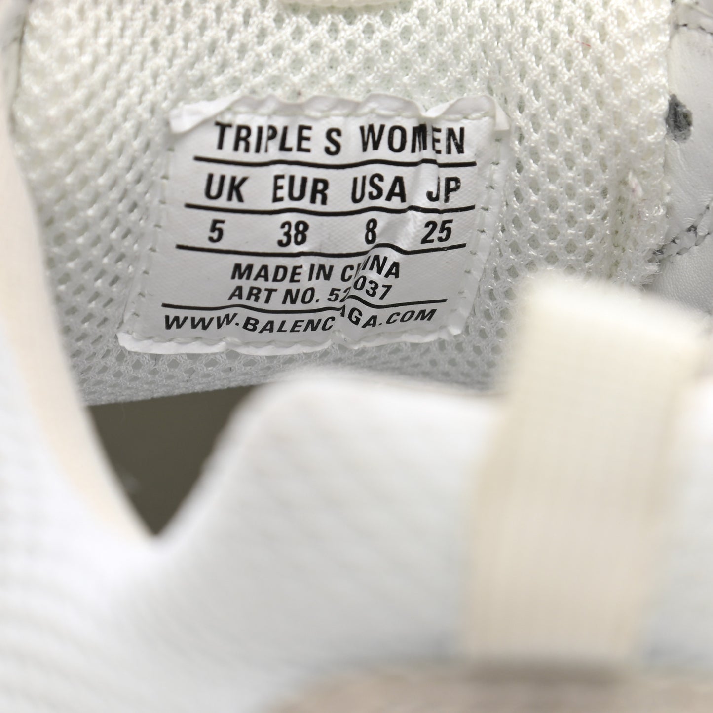 Fabric Mesh Womens Triple S Sneakers 38 Grey Red White