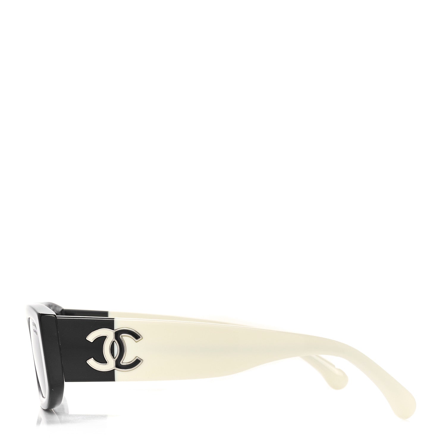 Chanel Acetate Rectangle Sunglasses 5525 Black White 3 of 7