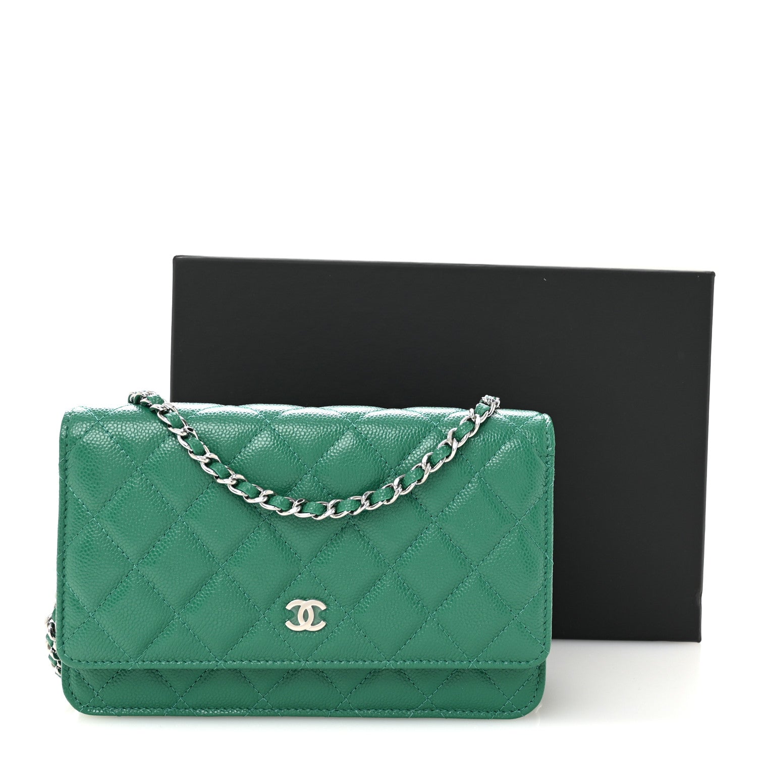 Chanel Caviar Quilted Wallet On Chain WOC Green 12 of 12