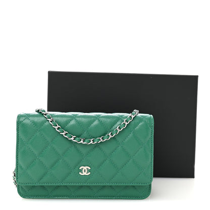 Chanel Caviar Quilted Wallet On Chain WOC Green 12 of 12