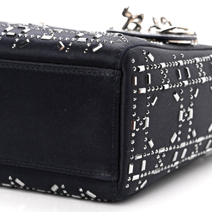 Christian Dior Satin Crystal Cannage Mini Lady Dior Navy 10 of 10
