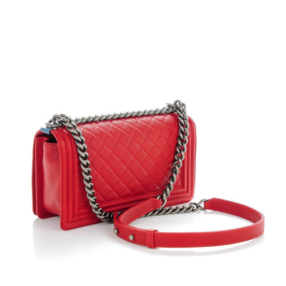 Chanel Caviar Quilted Medium Boy Flap Red 3 of 7
