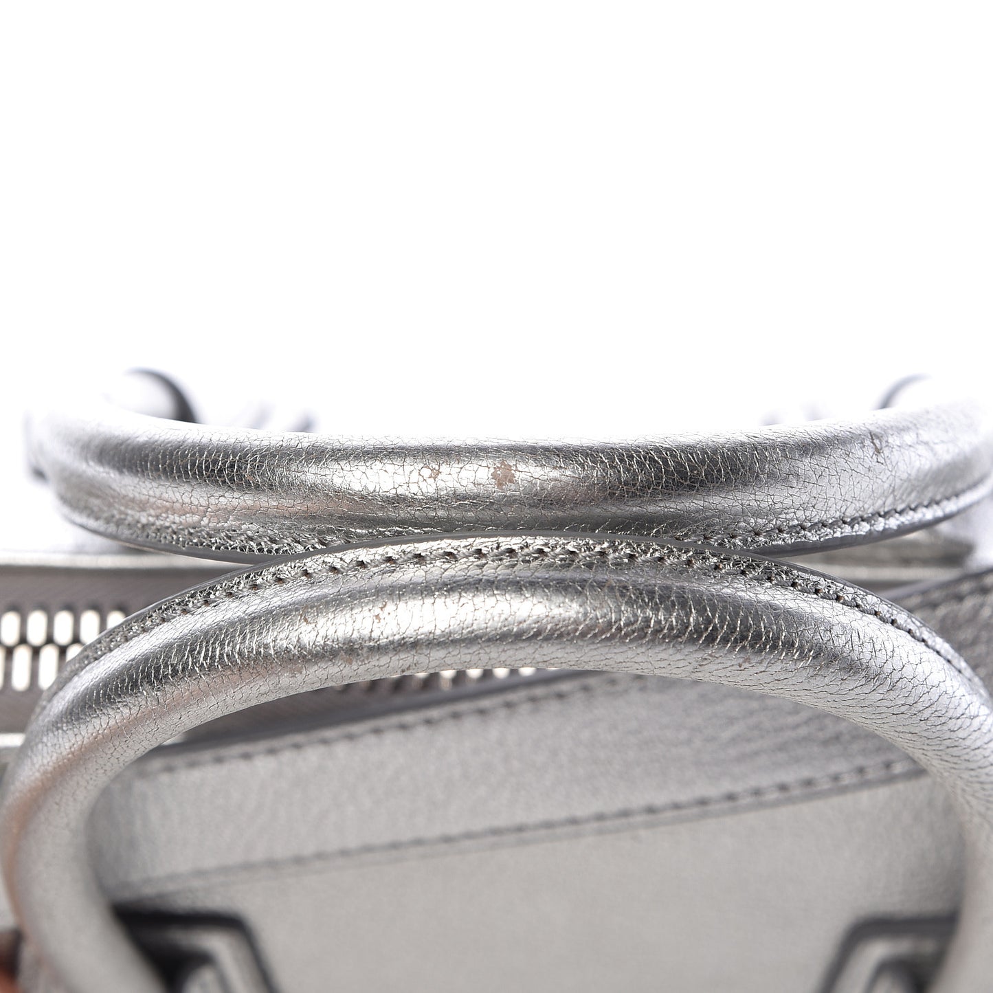 Metallic Sugar Goatskin Small Antigona Silver