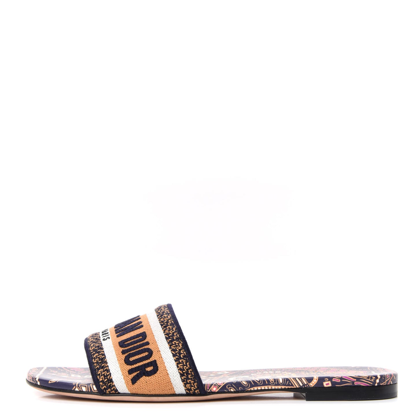 Canvas Embroidered Animals Dway Mules Slide Sandals 37.5 Multicolor