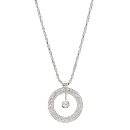 Roberto Coin 18K White Gold Diamond Large Cento O Pendant Necklace 1 of 6