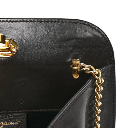 Salvatore Ferragamo Calfskin Diana Clutch Brown 10 of 12