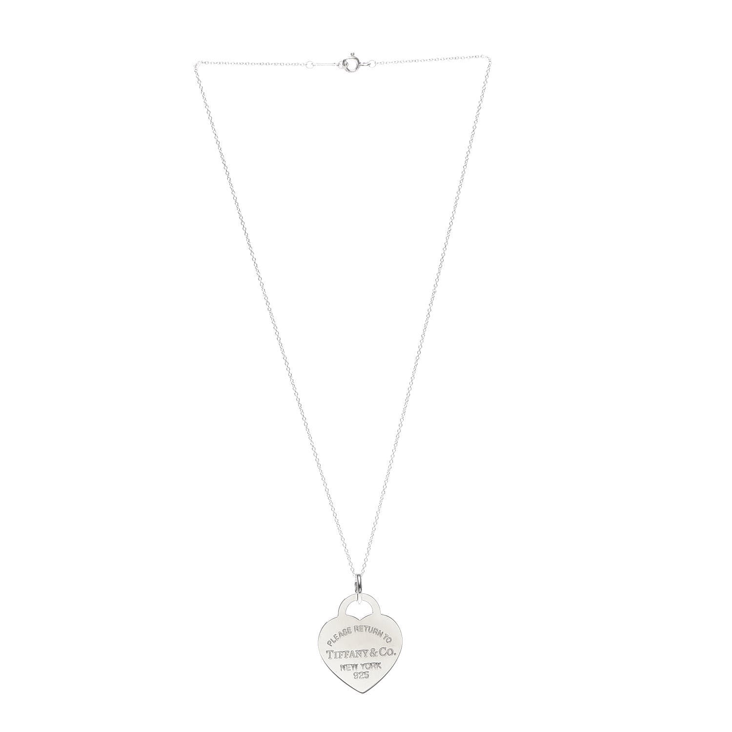Tiffany Sterling Silver Medium Return to Tiffany Heart Pendant Necklace 3 of 5