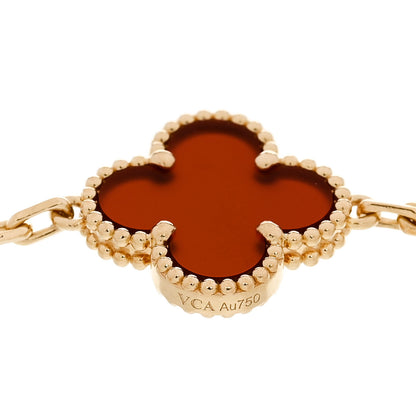 Van Cleef & Arpels 18K Yellow Gold Carnelian 5 Motifs Vintage Alhambra Bracelet 4 of 4