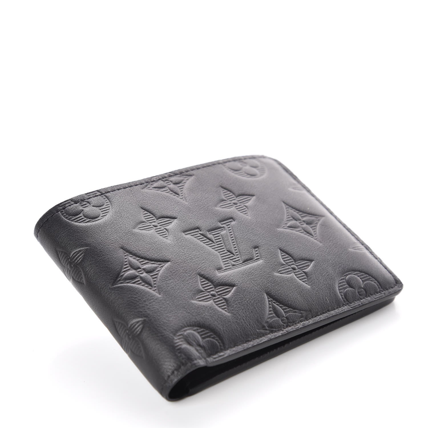 Louis Vuitton Calfskin Monogram Shadow Multiple Wallet Black 4 of 7