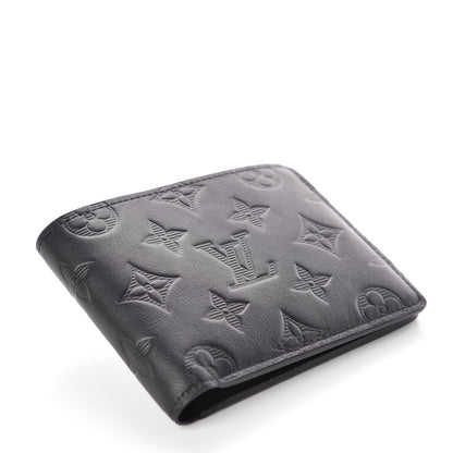 Louis Vuitton Calfskin Monogram Shadow Multiple Wallet Black 4 of 7