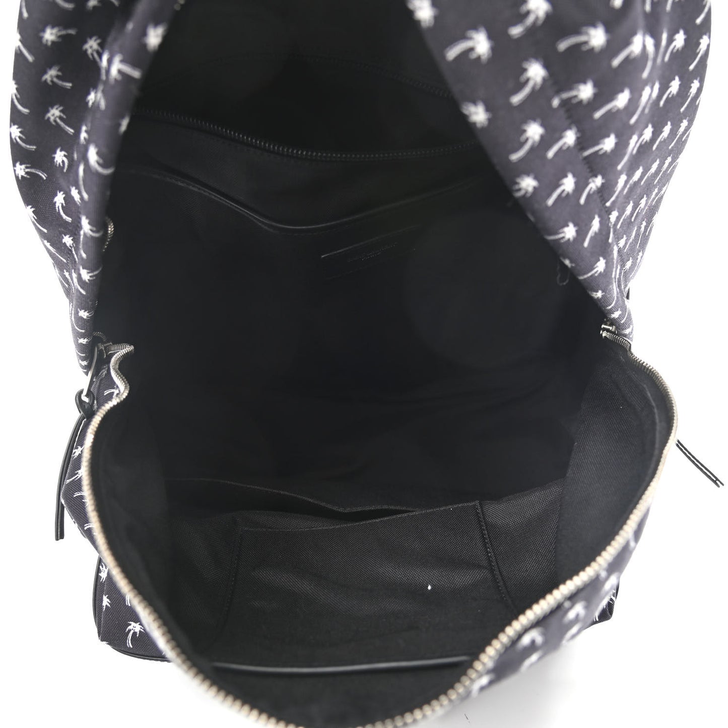 Canvas Palm Tree Print City Backpack Black White