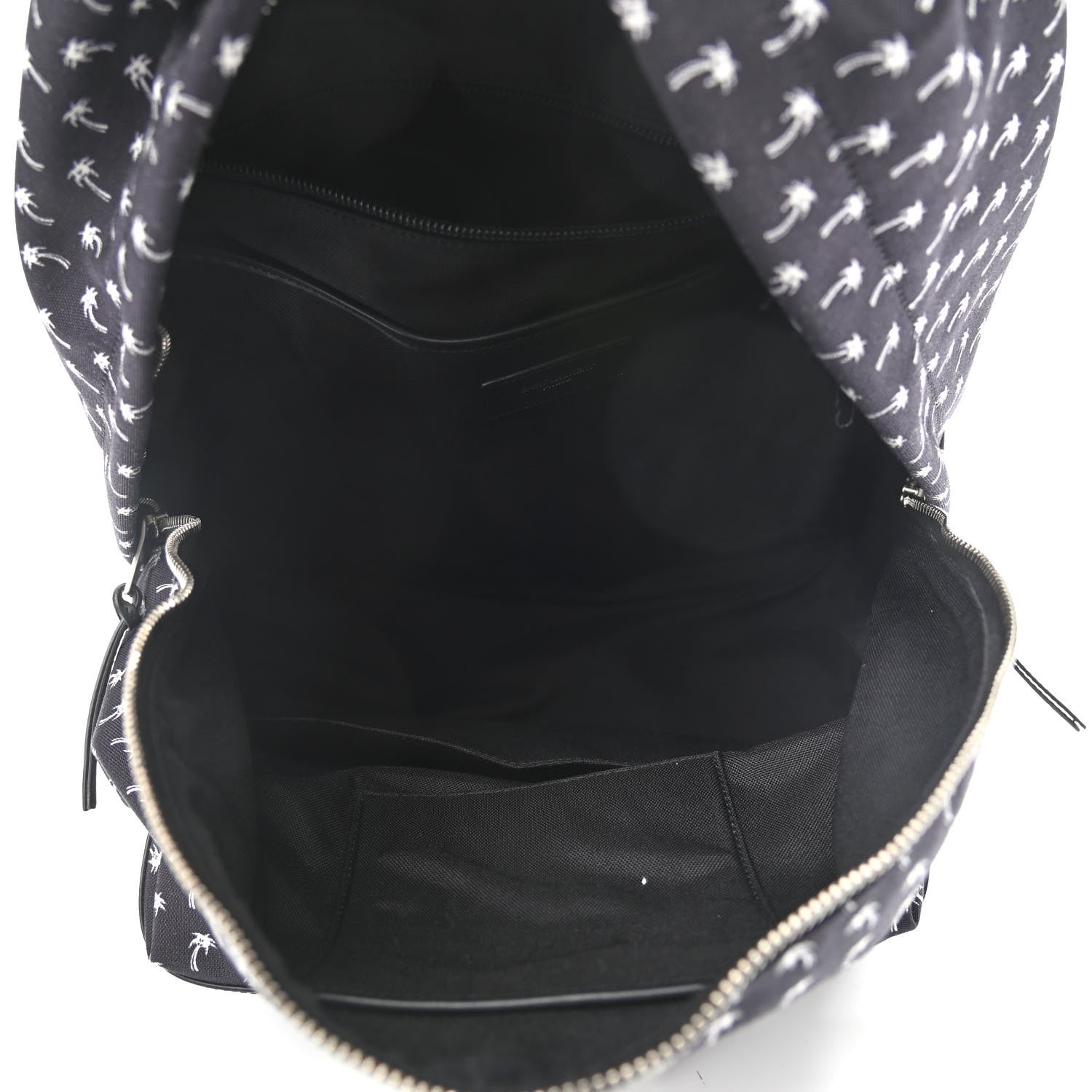 Saint Laurent Canvas Palm Tree Print City Backpack Black White 5 of 9