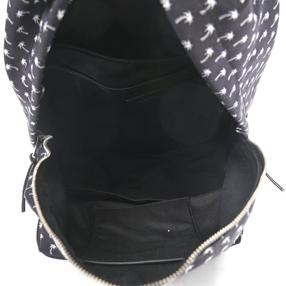 Saint Laurent Canvas Palm Tree Print City Backpack Black White 5 of 9