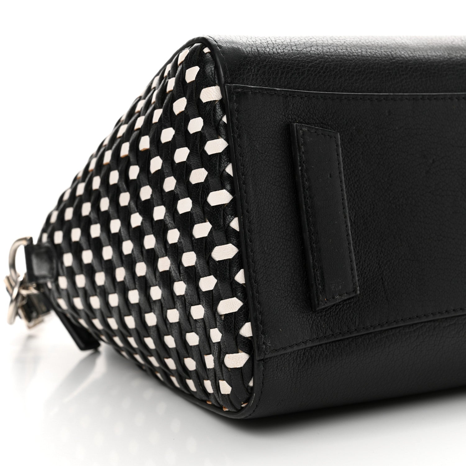 Givenchy Sugar Goatskin Woven Small Antigona Black White 9 of 15