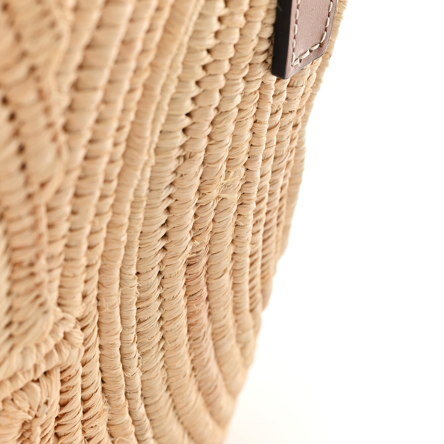 Braided Raffia Calfskin Triomphe Small Panier Tan