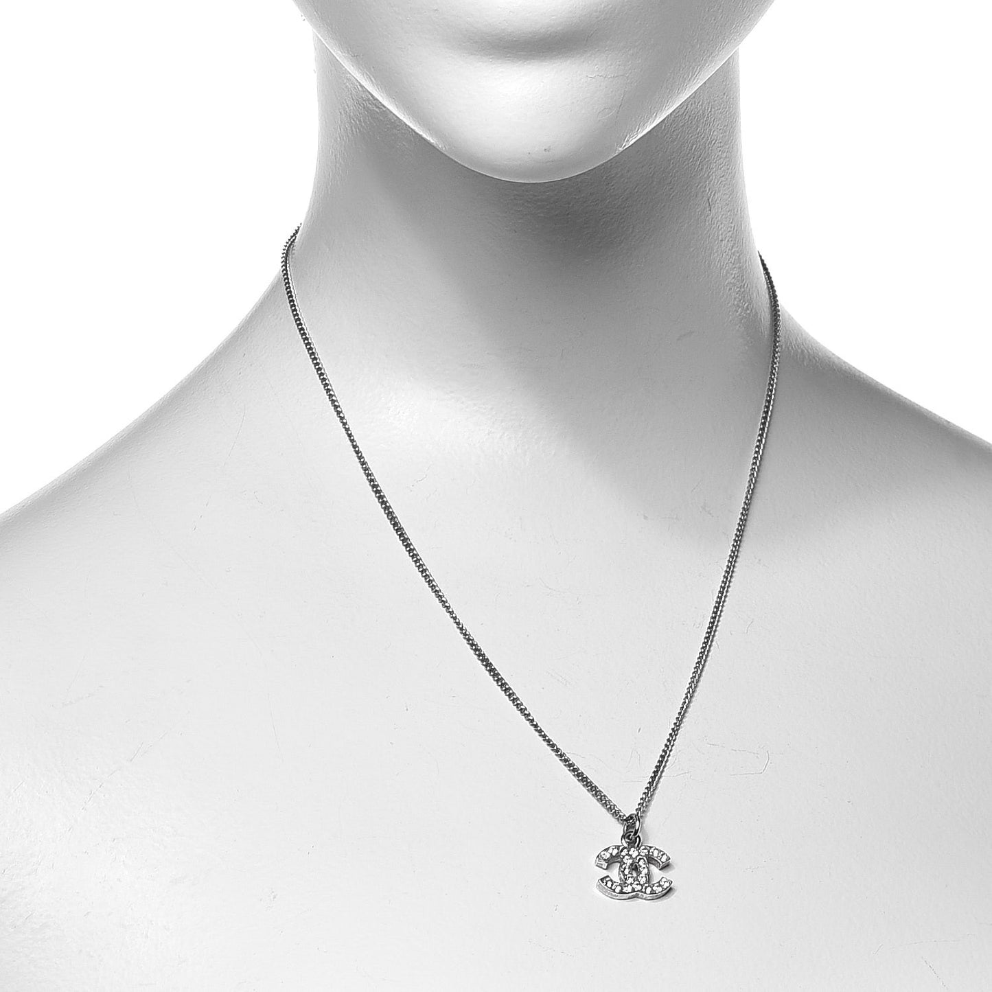 Crystal Timeless CC Necklace Silver