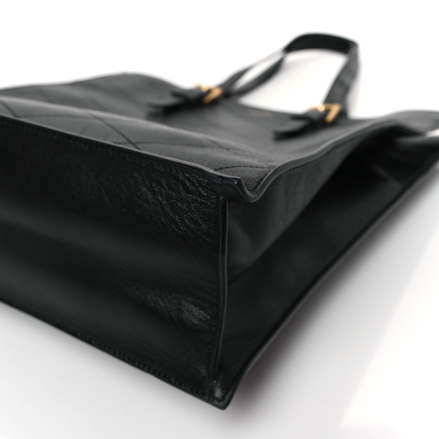 Saint Laurent Lambskin Quilted Sade Puffer Tote Black 9 of 9