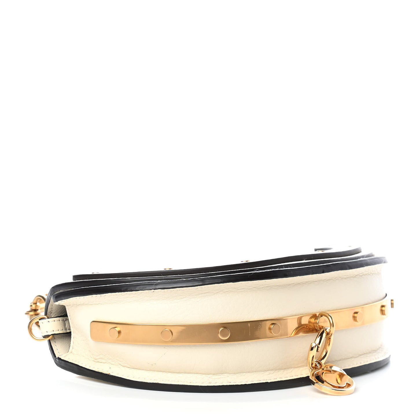 Calfskin Small Nile Bracelet Minaudiere Bag Off White
