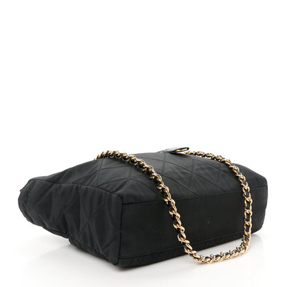 Prada Re-Nylon Impunturato Saffiano Triangle Stitched Re-Edition 1995 Chaine Large Shoulder Bag Black 4 of 11