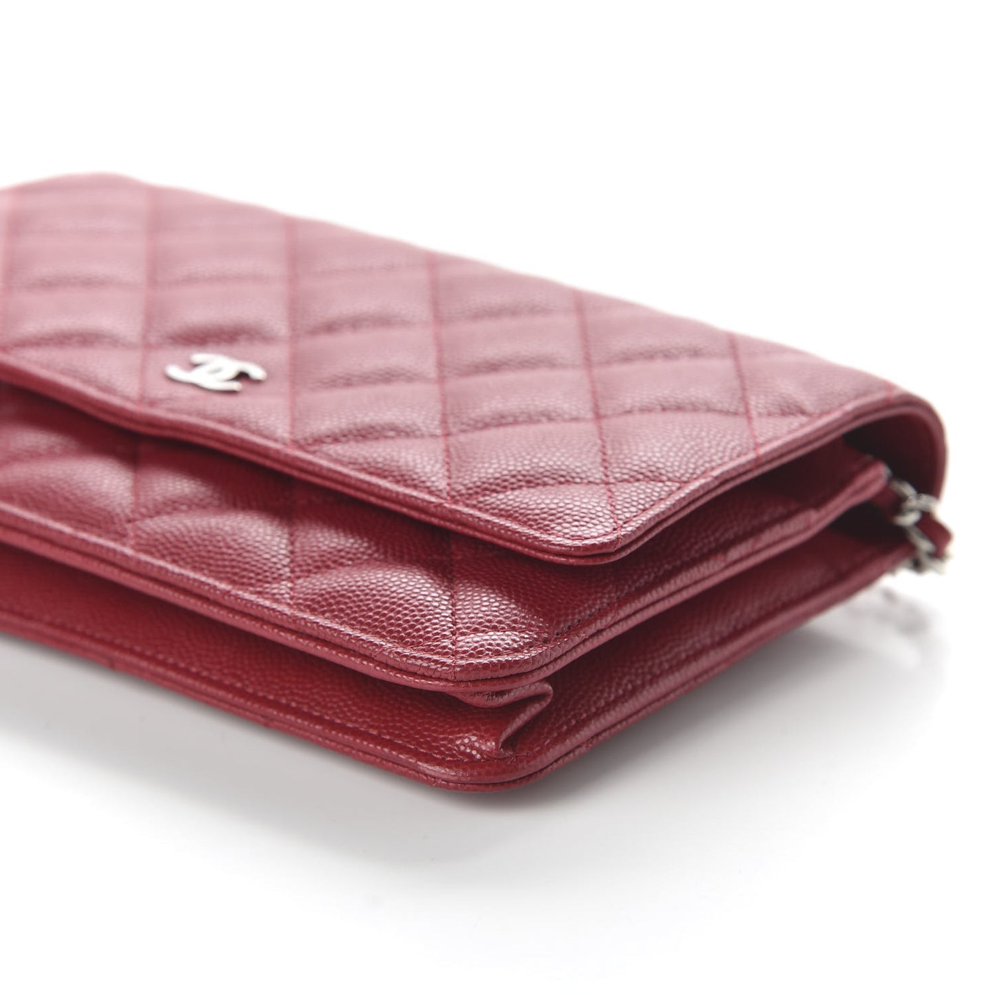 Caviar Quilted Wallet On Chain WOC Red