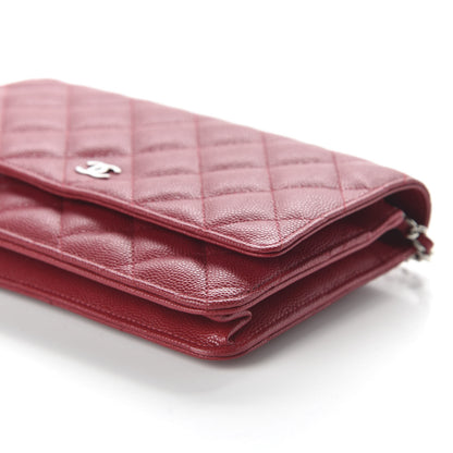 Chanel Caviar Quilted Wallet On Chain WOC Red 6 of 12