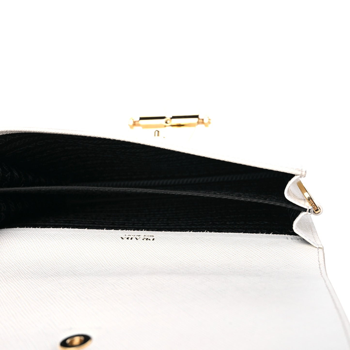 Saffiano Heart Lock Crossbody Bag White