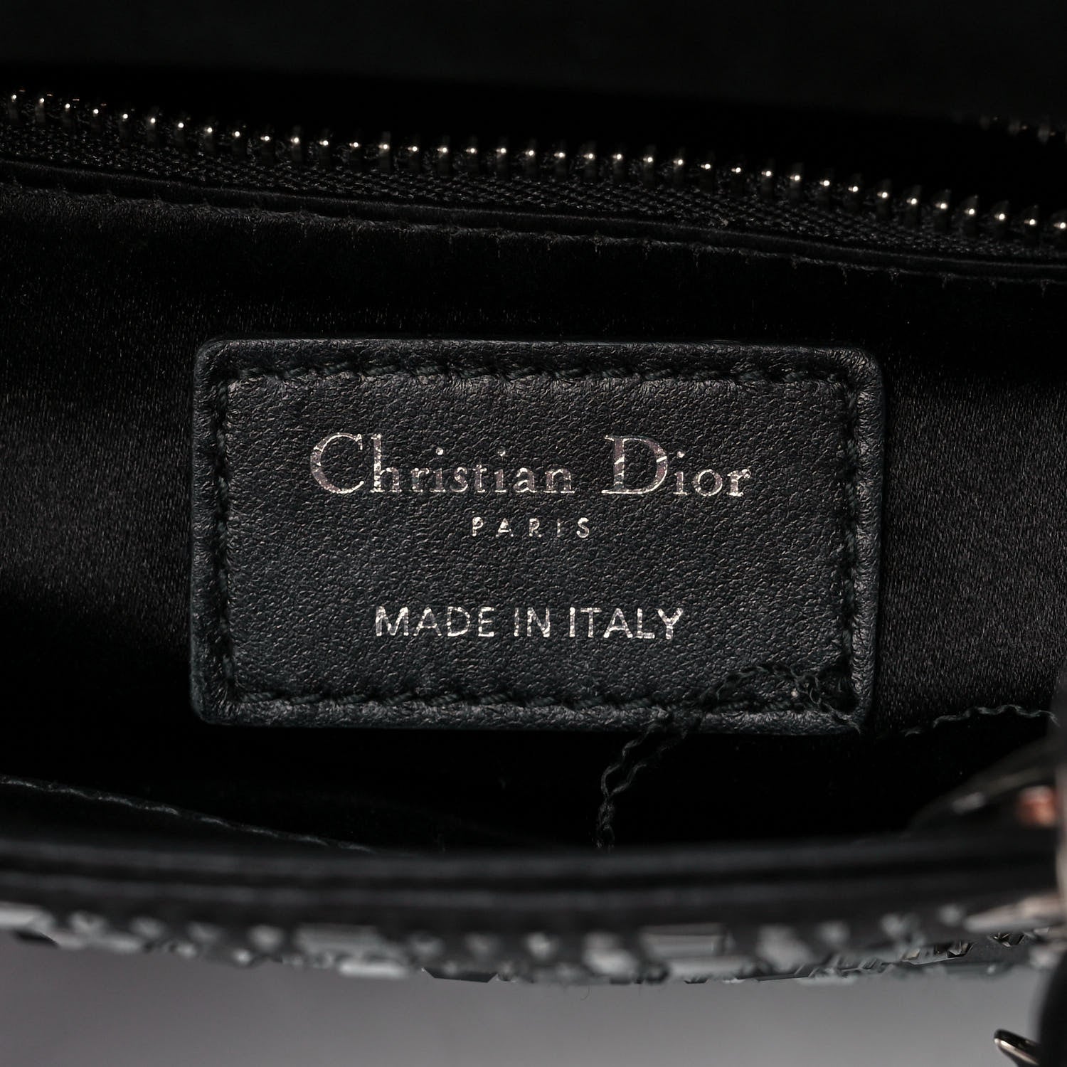 Christian Dior Satin Crystal Cannage Mini Lady Dior Black 4 of 13