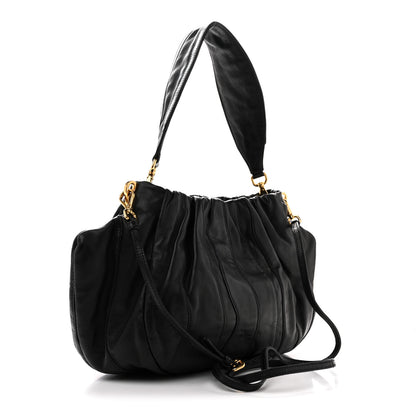 Prada Nappa Stripes Hobo Black 3 of 10