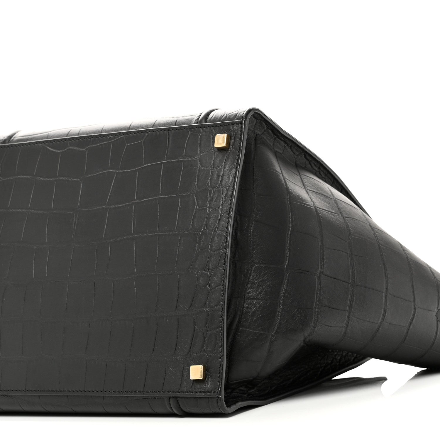 Celine Crocodile Embossed Calfskin Medium Phantom Luggage Black 9 of 9