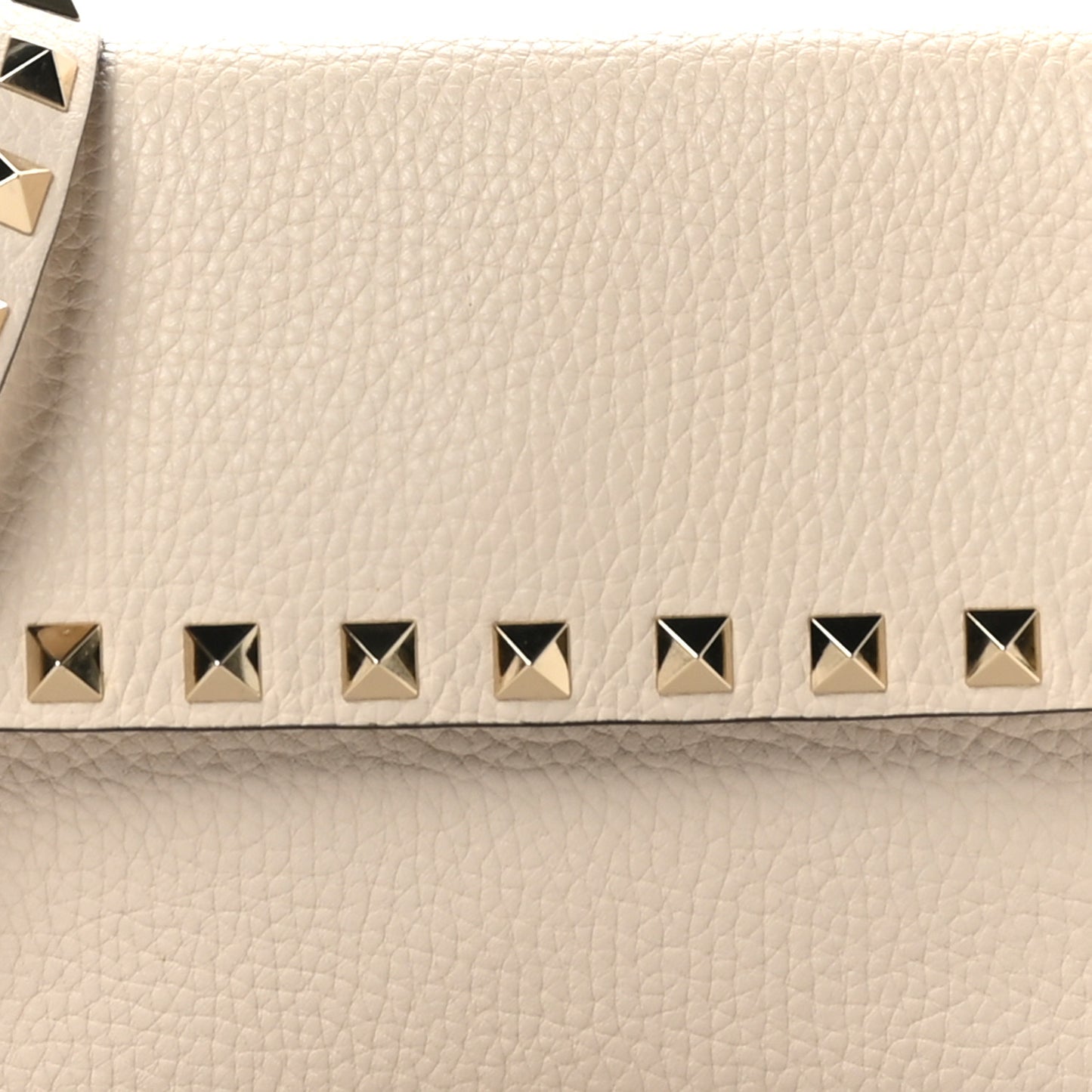 Calfskin Rockstud Crossbody Pouch Light Ivory