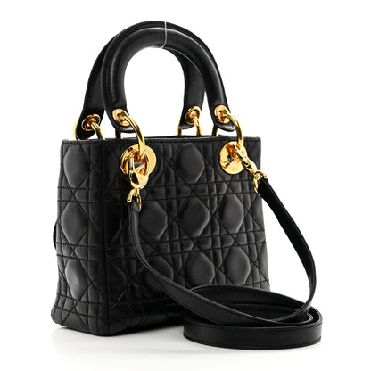Christian Dior Lambskin Cannage Mini Lady Dior Black 3 of 10