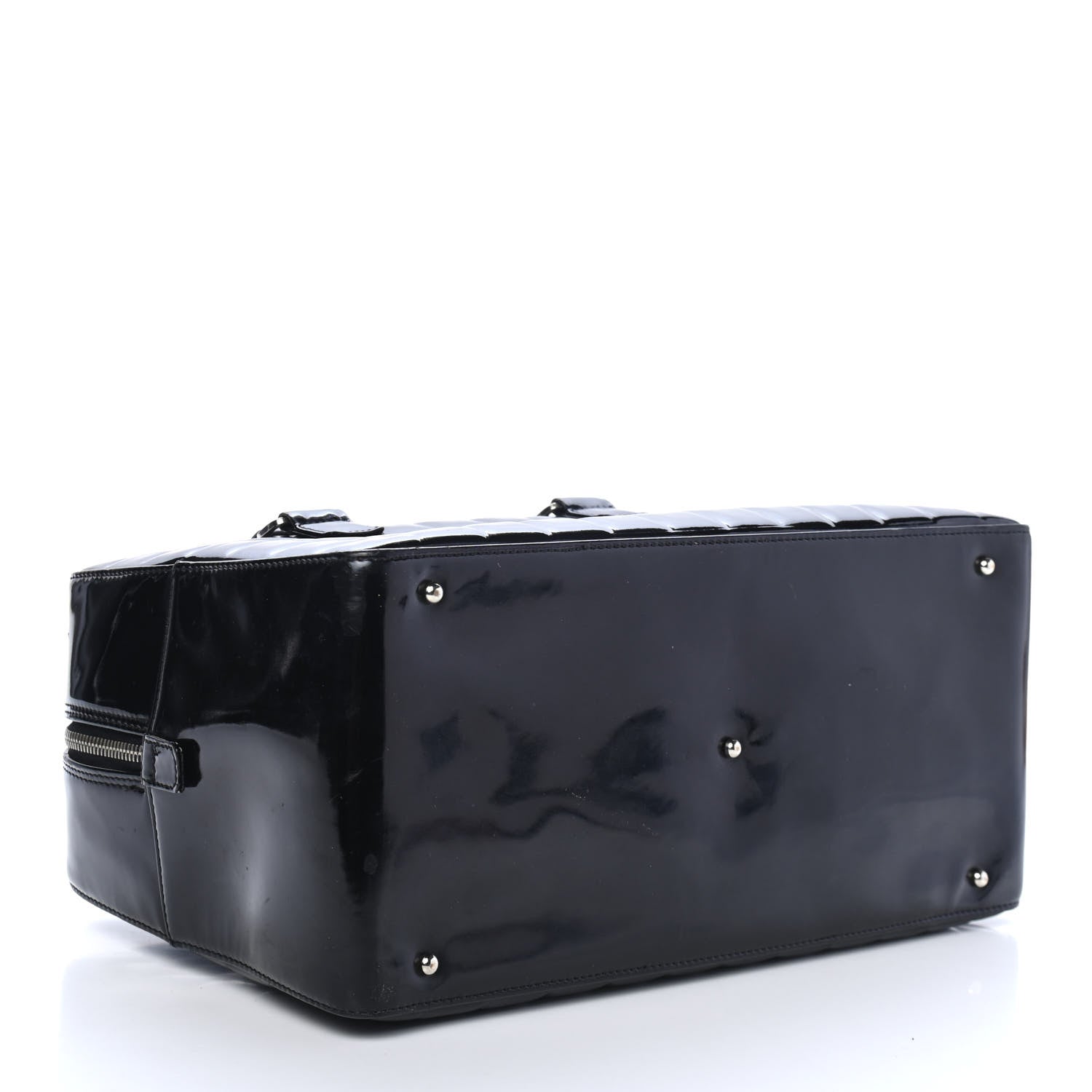 Chanel Patent Quilted Chocolate Bar Bowler Black 3 of 4