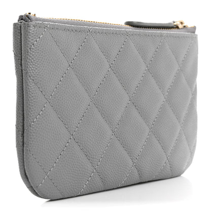 Chanel Caviar Quilted Small Cosmetic Case Grey 3 of 8