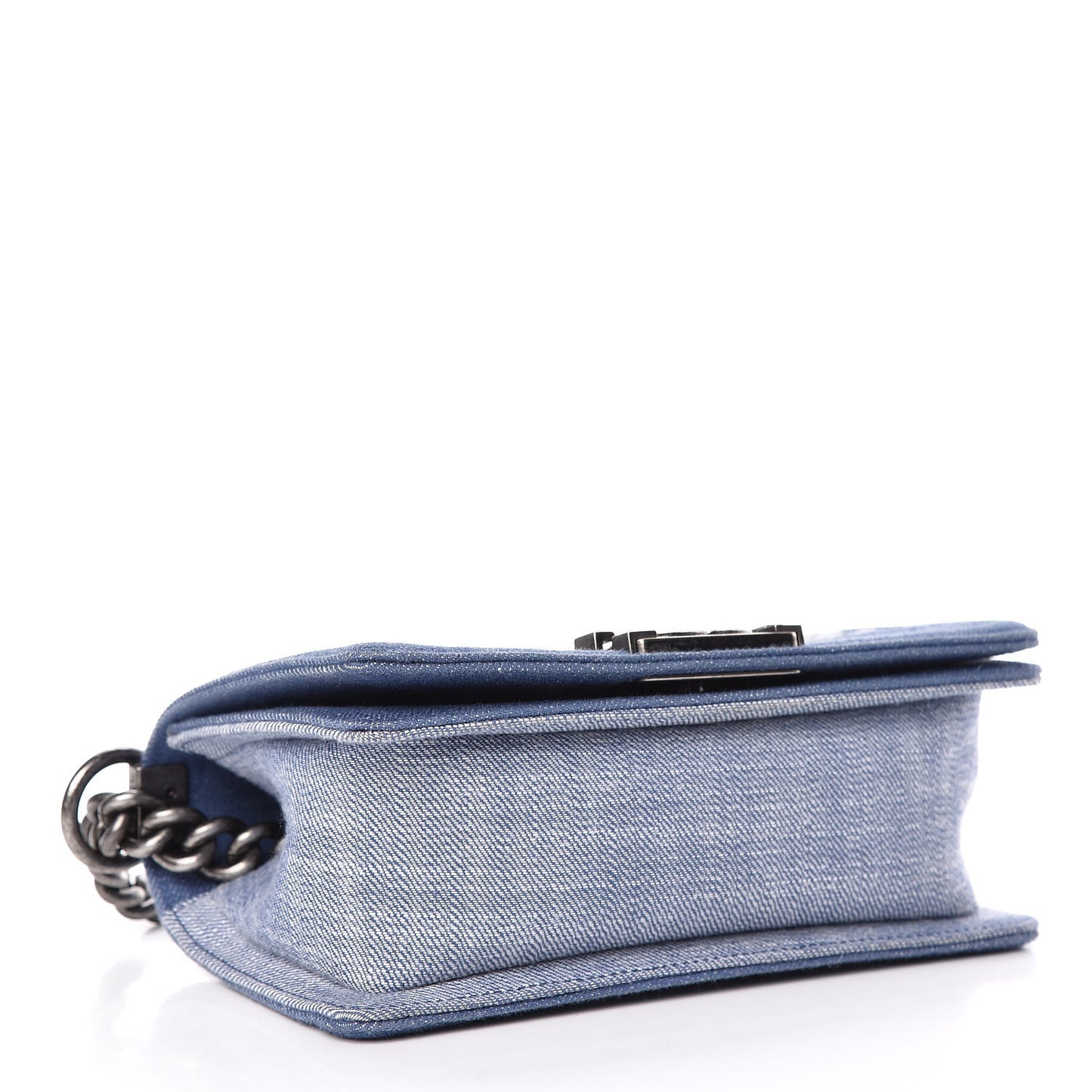 Denim Chevron Small Boy Flap Light Blue