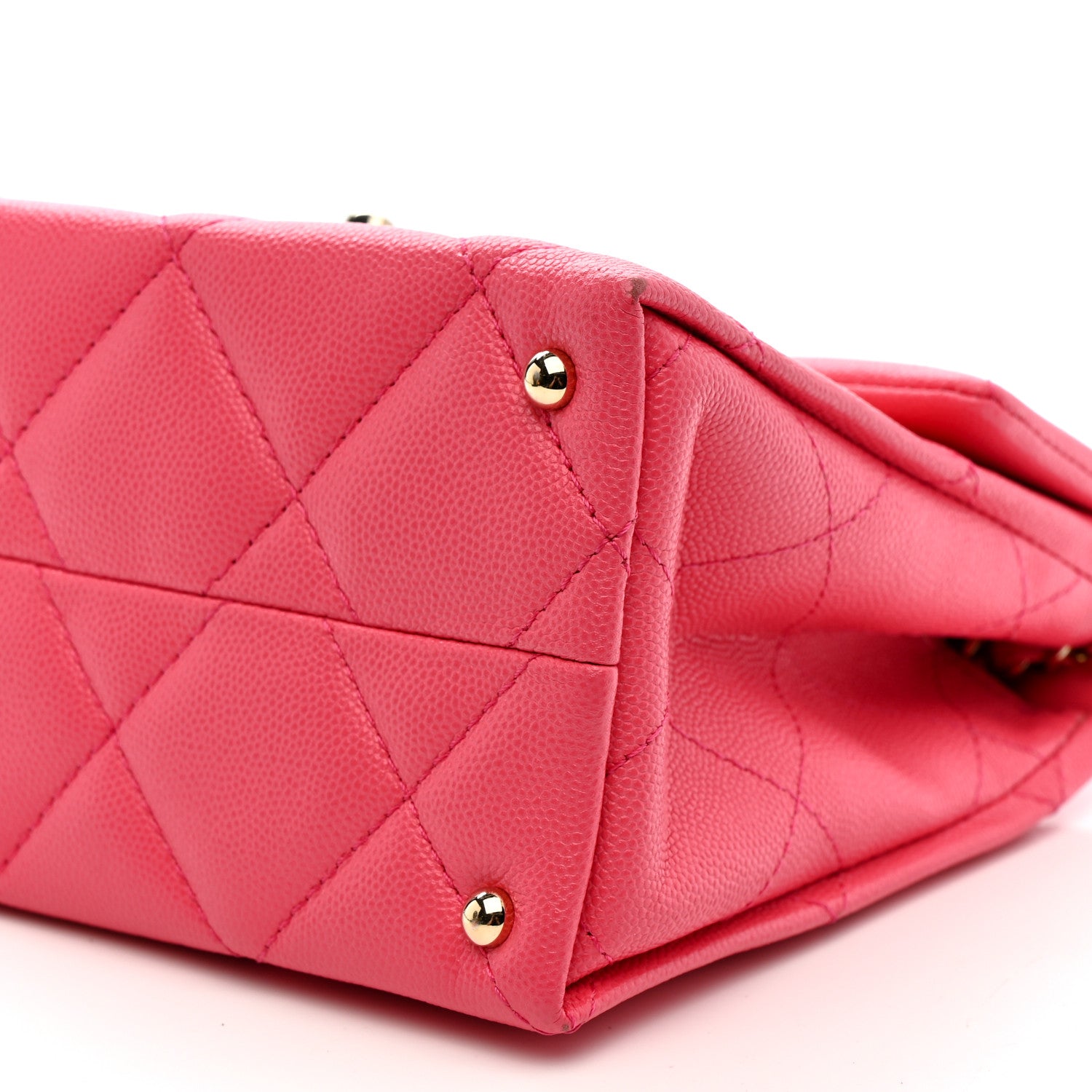 Chanel Caviar Quilted Mini Retro Twist Top Handle Flap Pink 10 of 12