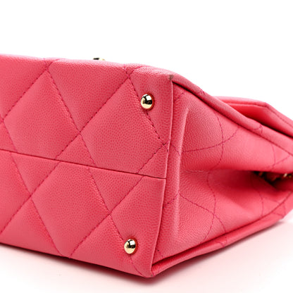 Chanel Caviar Quilted Mini Retro Twist Top Handle Flap Pink 10 of 12