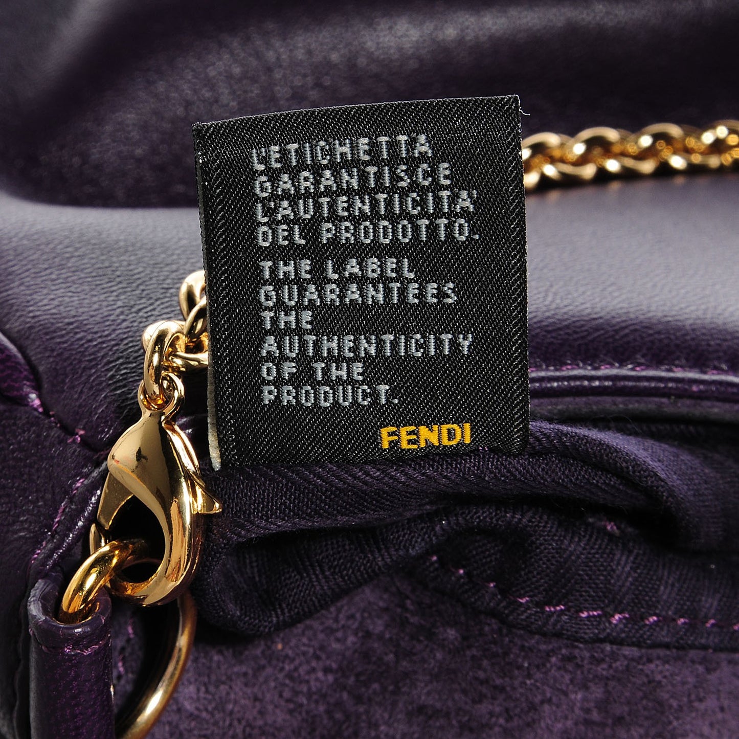 Nappa Fendista Pouchette Crossbody Ametista
