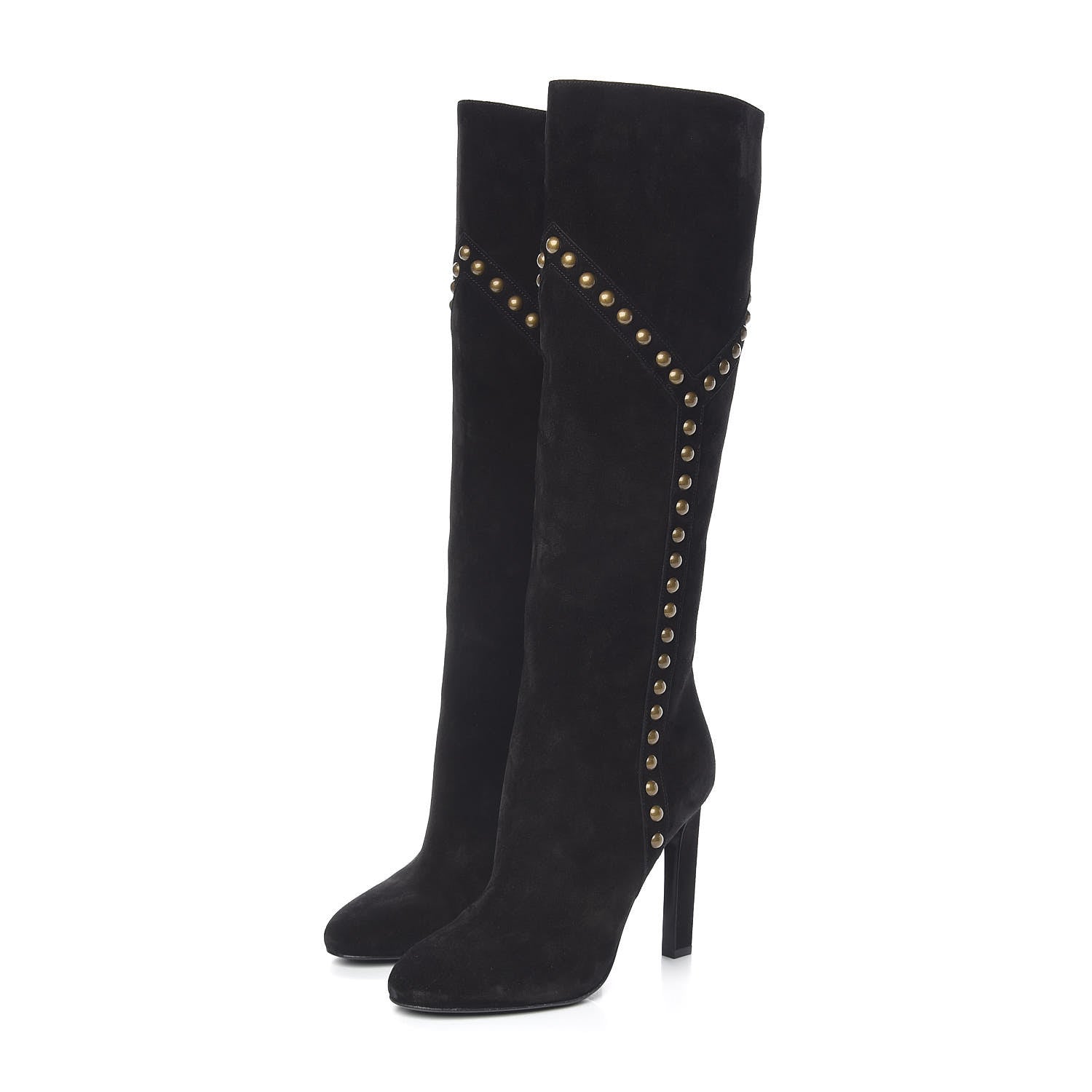 Saint Laurent Suede Otterproof Light Studded Grace 105 Boots 39 Black 3 of 8