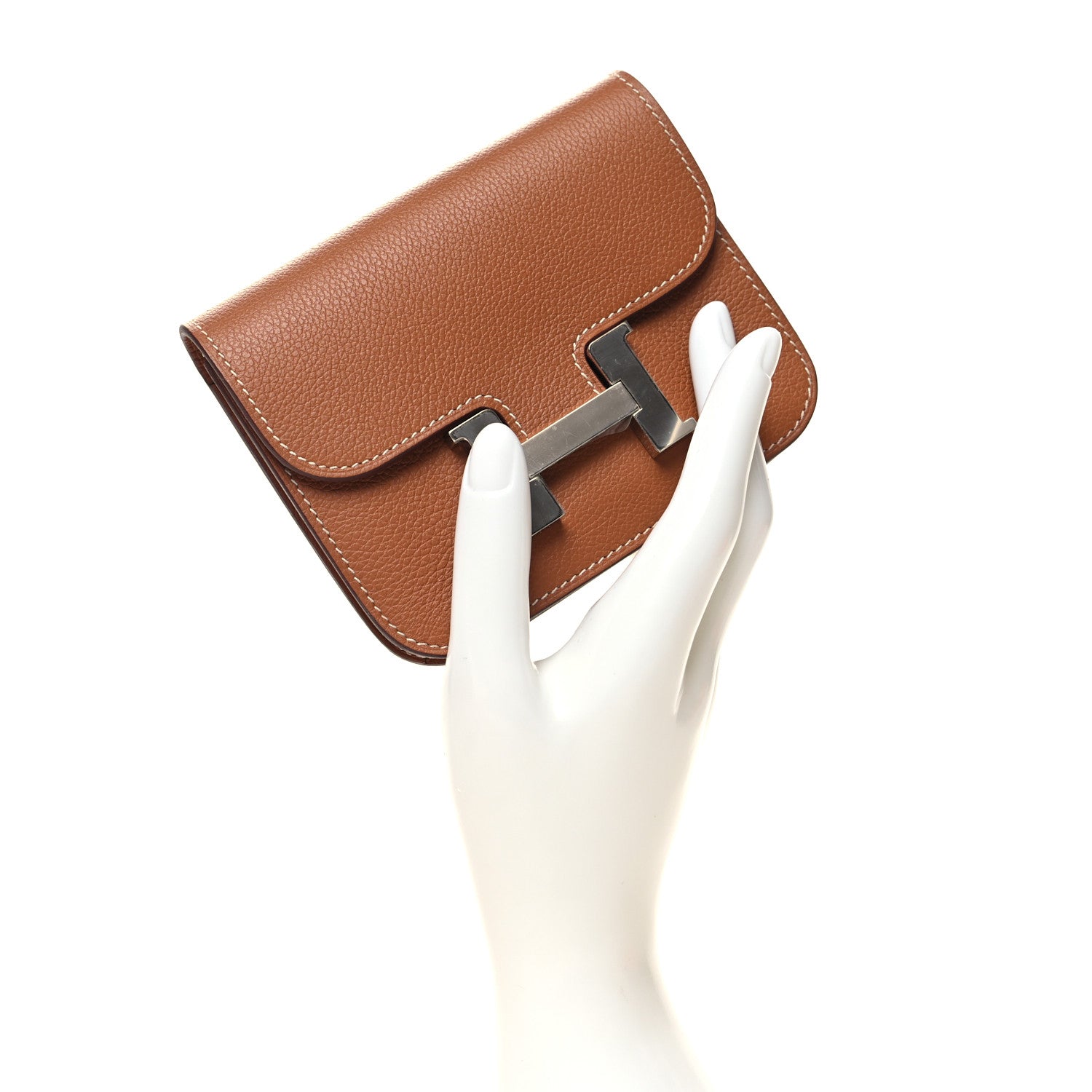 Hermes Evercolor Constance Slim Wallet Gold 2 of 10