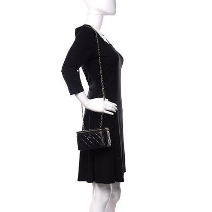 Chanel Lambskin Quilted Small Vanity Case With Chain Black 2 of 11