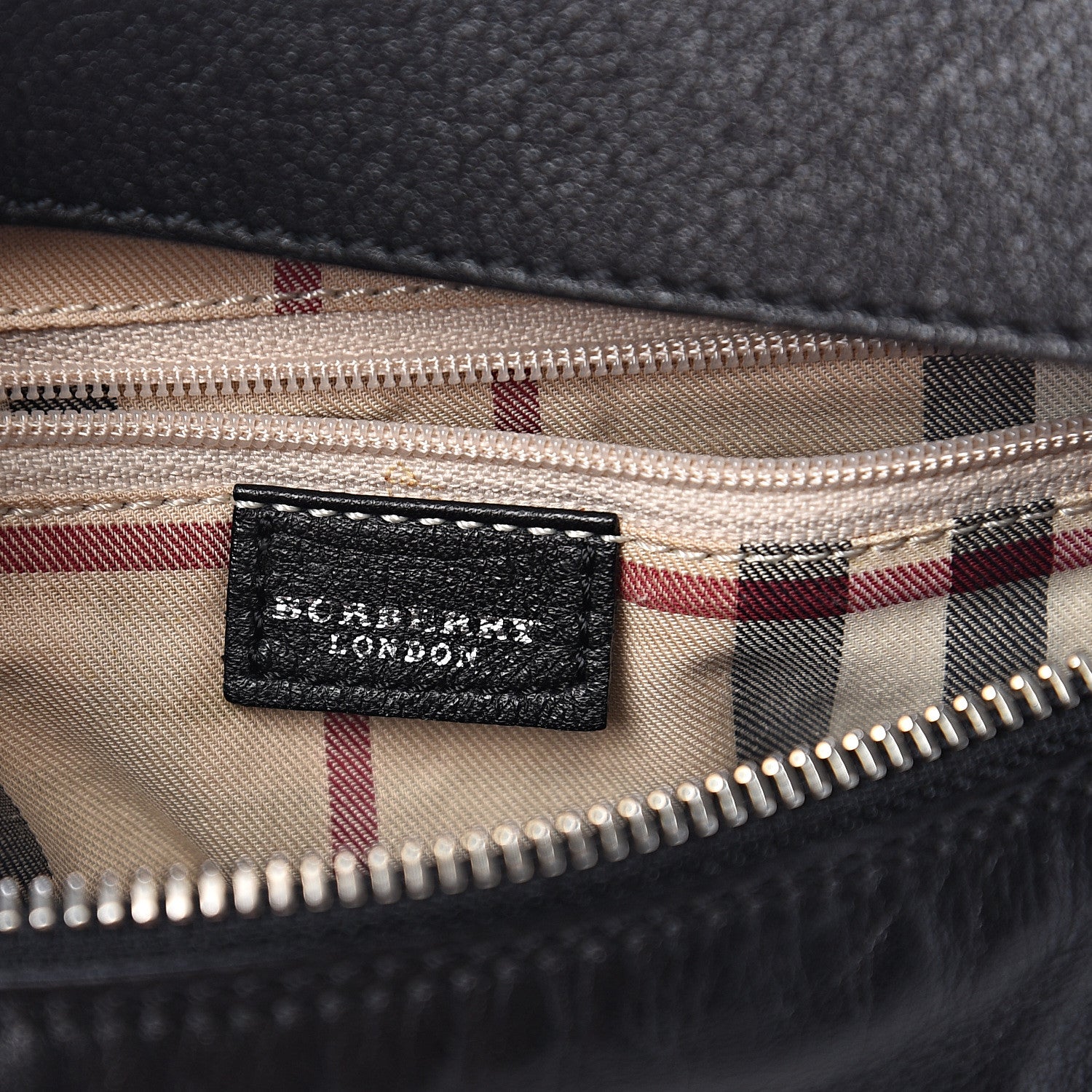 Burberry Smooth Calfskin Haymarket Check Horn Shoulder Bag Black 5 of 10