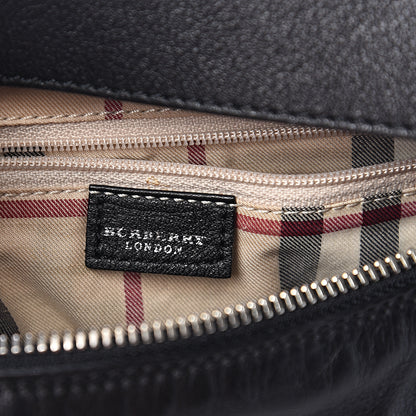 Burberry Smooth Calfskin Haymarket Check Horn Shoulder Bag Black 5 of 10
