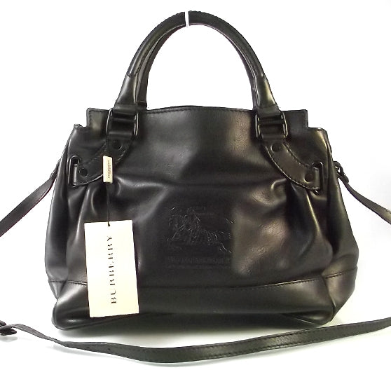 Baby Burnished Leather Tote Black